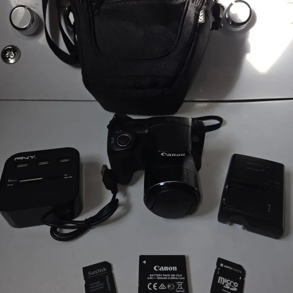 Canon PowerShot SX410 IS 20MP 40x Zoom Digital Camera - Tested & Working - Black